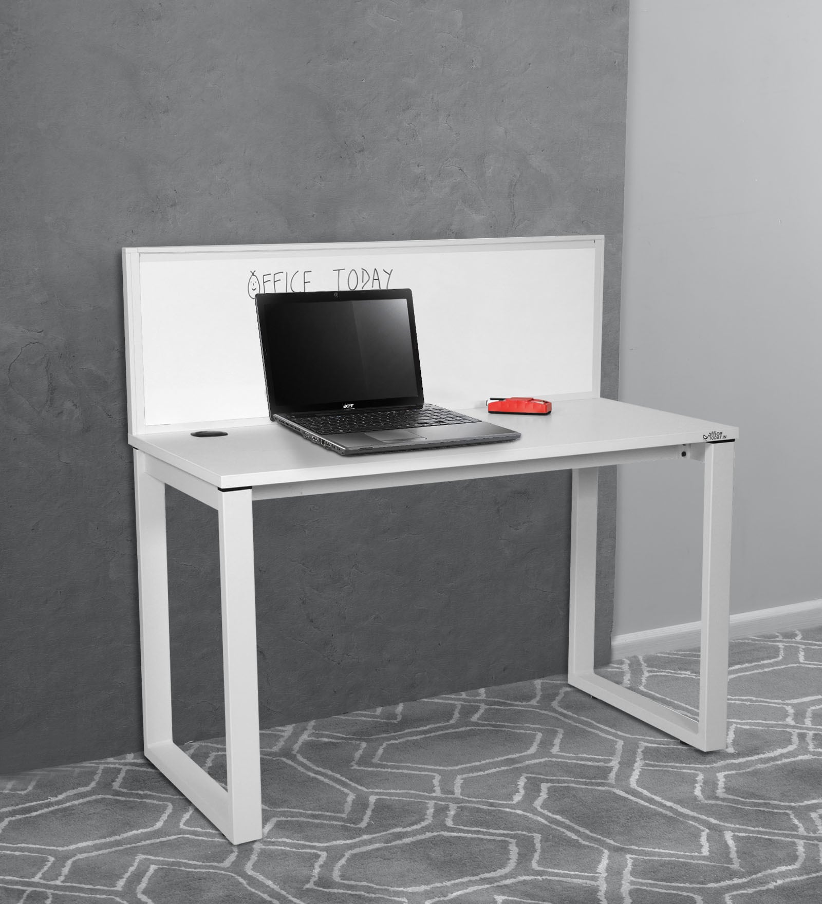 Victoria Study Table with Marker Board in White Colour