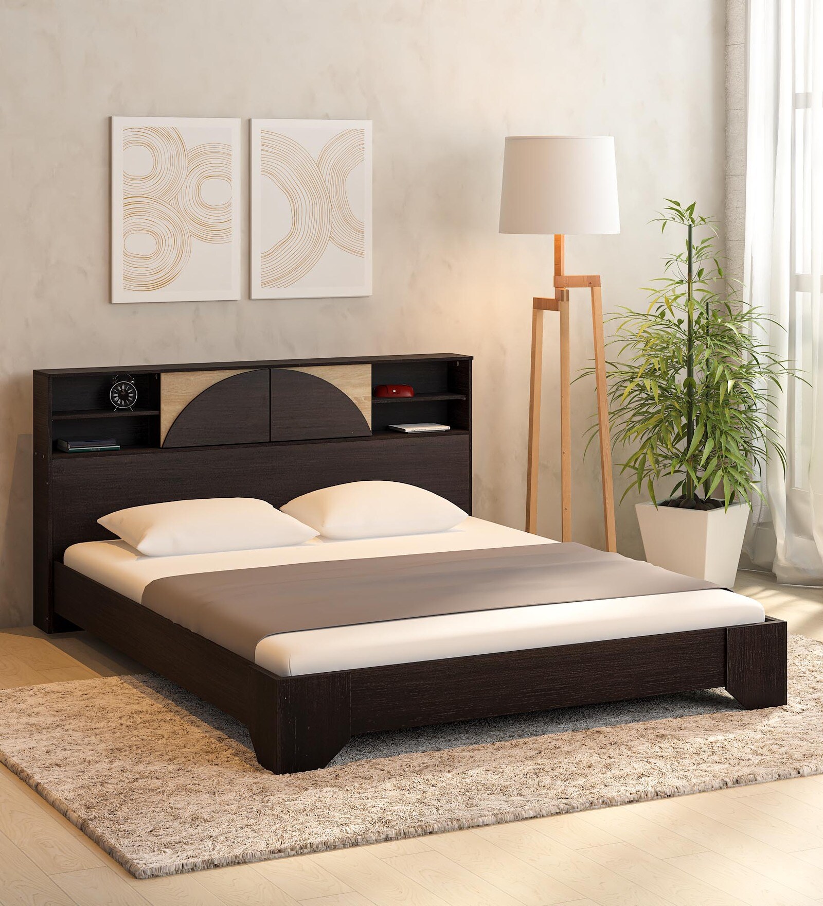 Buy Vida King Size Bed in Wenge Finish at 25 OFF by Mintwud from Pepperfry Pepperfry