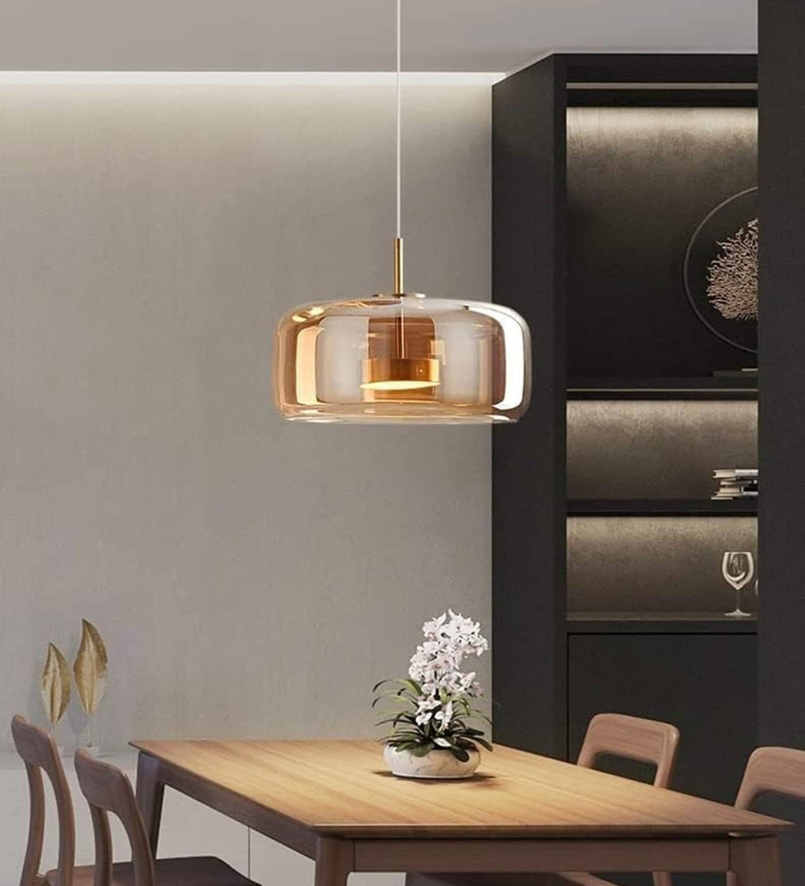 Vienna Amber Glass 3C LED Pendant Light