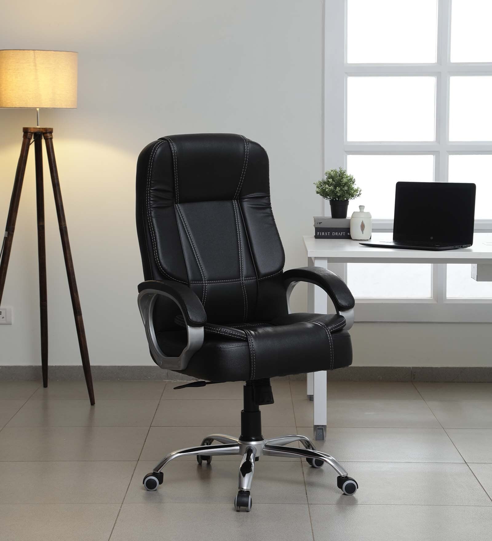 Buy Vienna High Back Leatherette Executive Chair in Black Colour at 51% ...