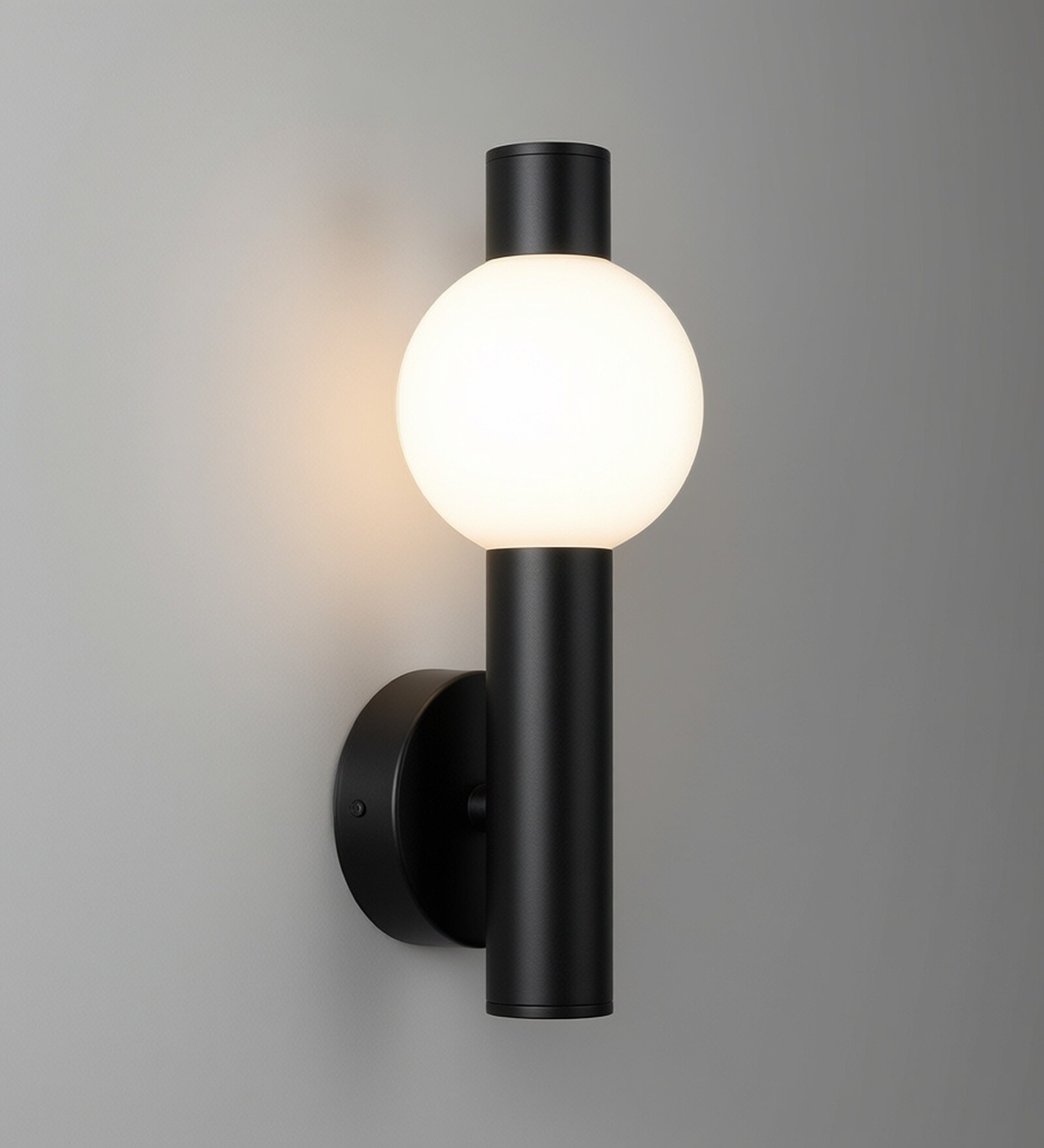 Vienna Orb Matte Black LED Wall Sconce Light