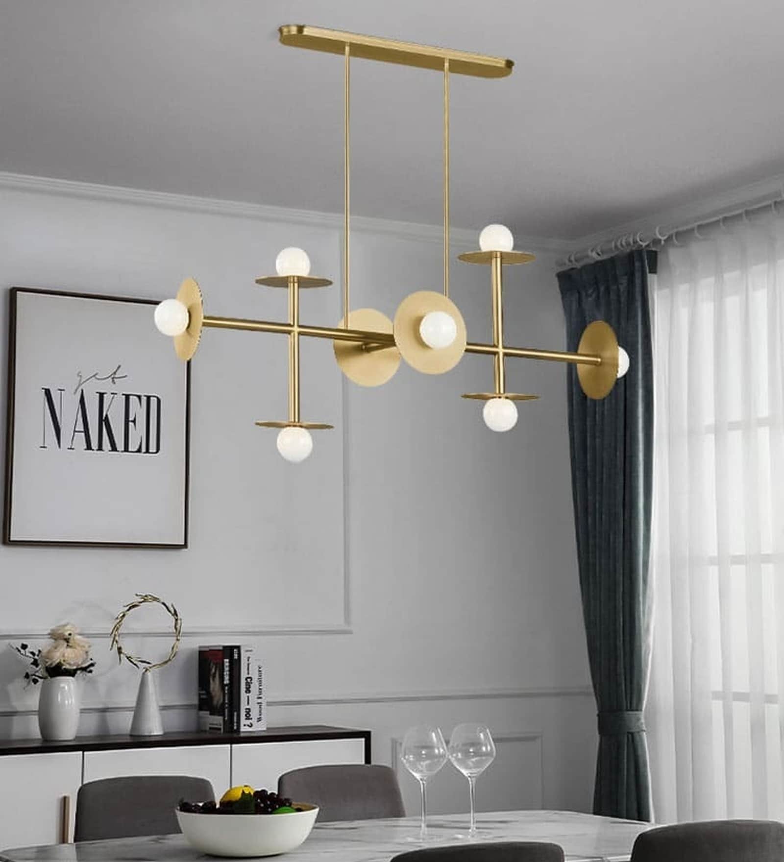 Vienna Orbit Gold Metal Glass 8-Light Chandelier