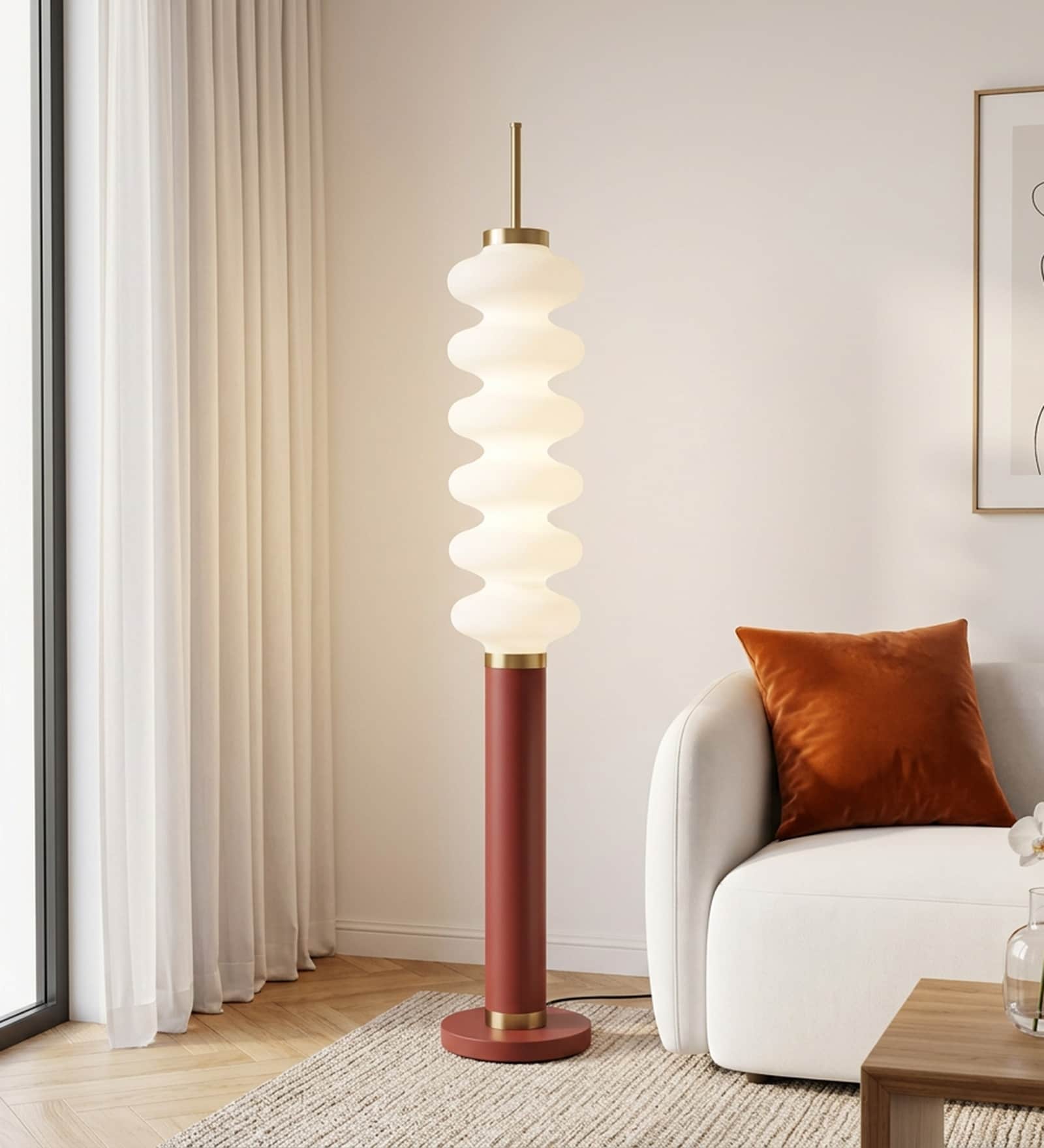 Vienna Ripple LED Column Floor Lamp Acrylic Shade