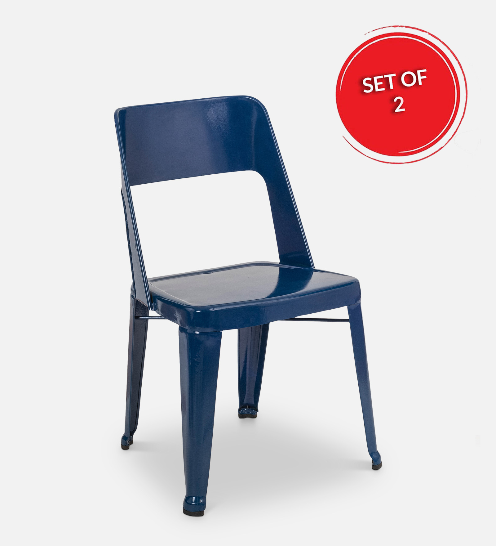 Viet Metal Cafe Chairs in Matte Blue Colour (Set Of 2) Viet Metal Cafe Chairs in Matte Blue Colour (Set Of 2)