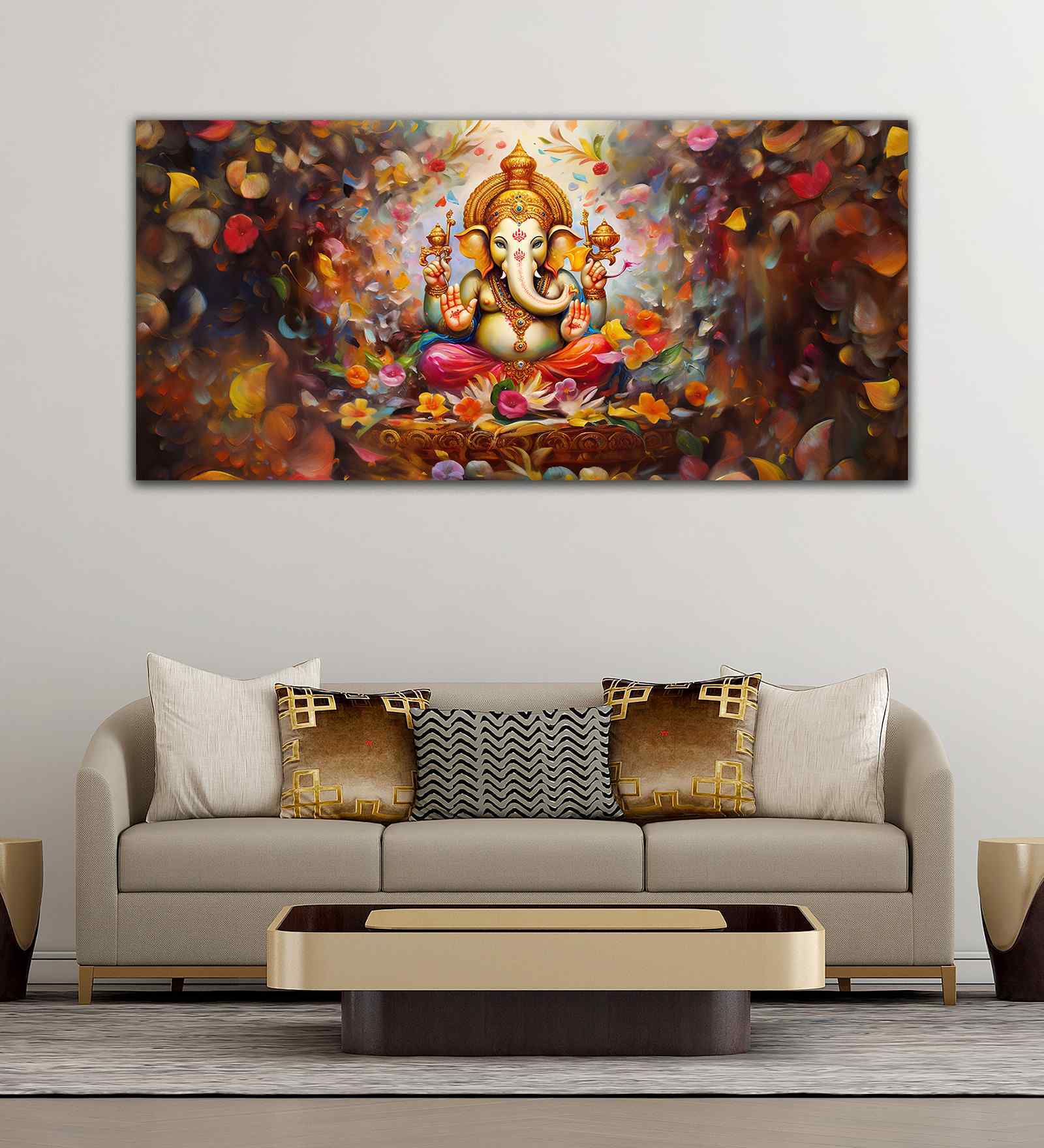 Vighnaha Shree Ganesh Premium Canvas Wall Painting