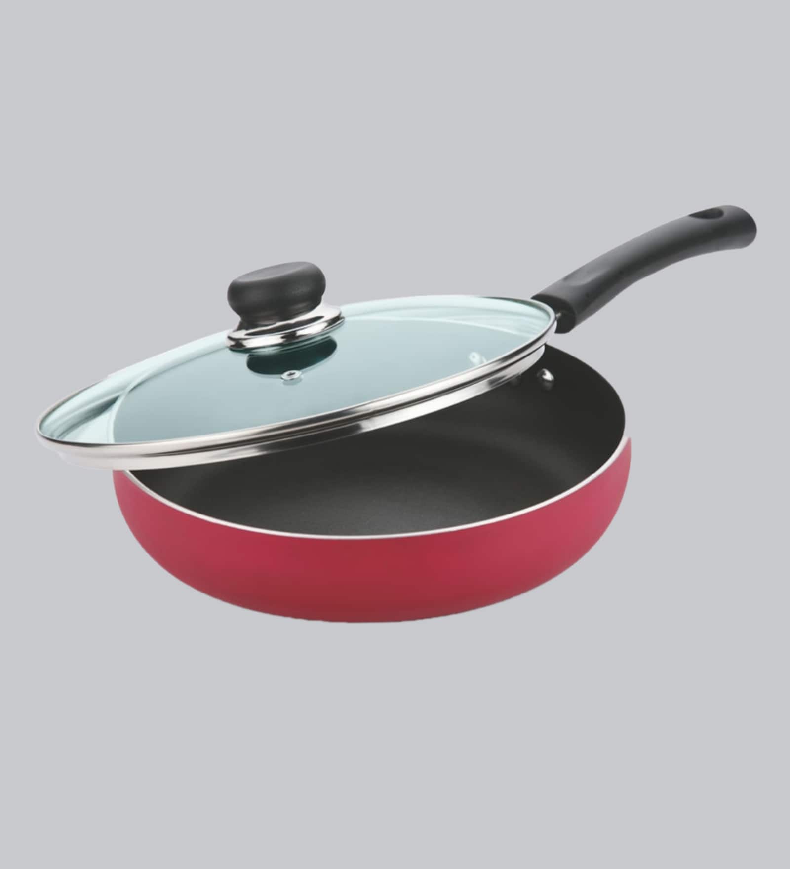 Zest Non-Stick Induction Base 3 Mm Deep Fry Pan With Lid, 24 Cm