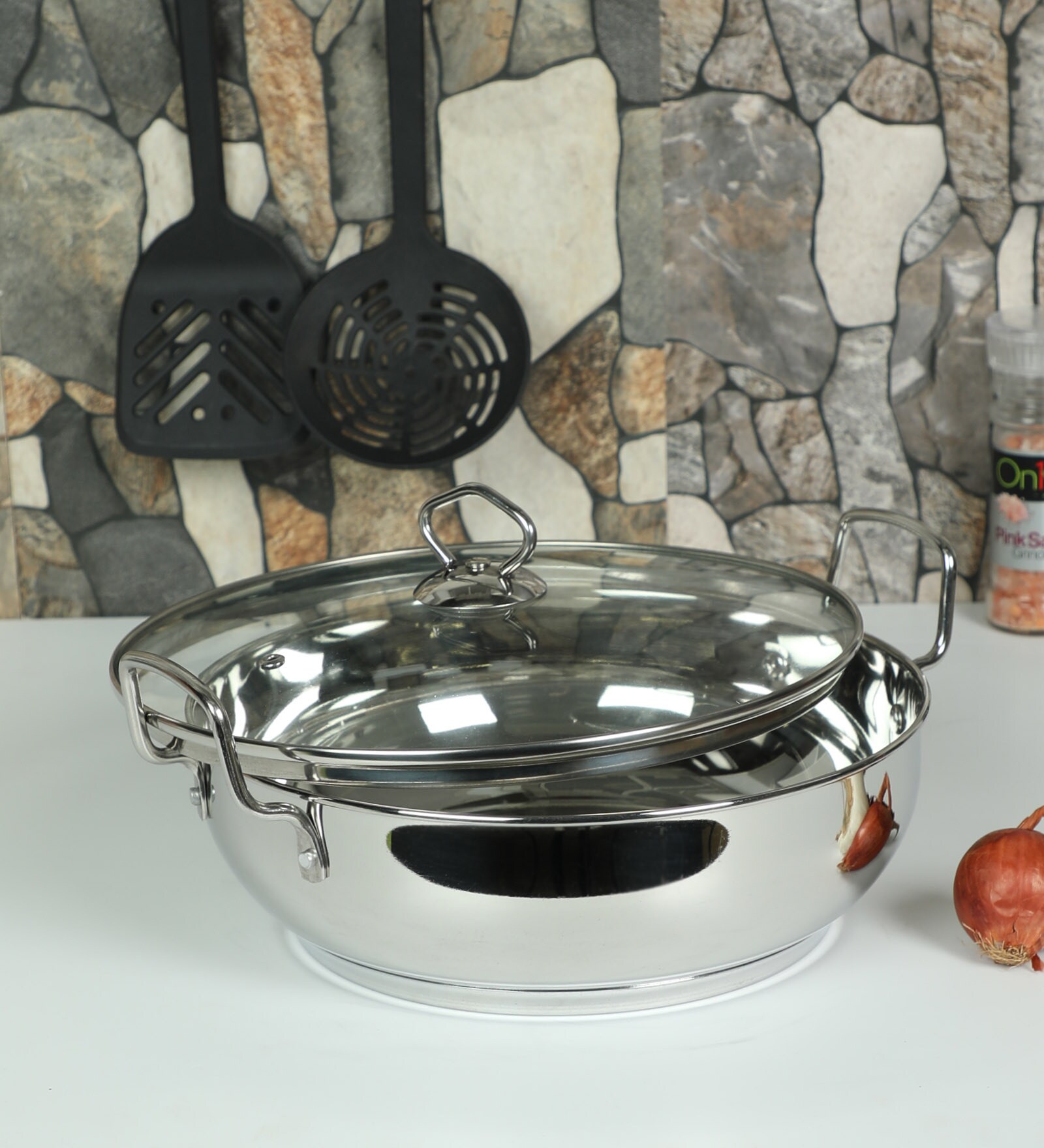 Buy Induction Base Stainless Steel Kadai With Lid, 26 Cm, 4 Ltr By