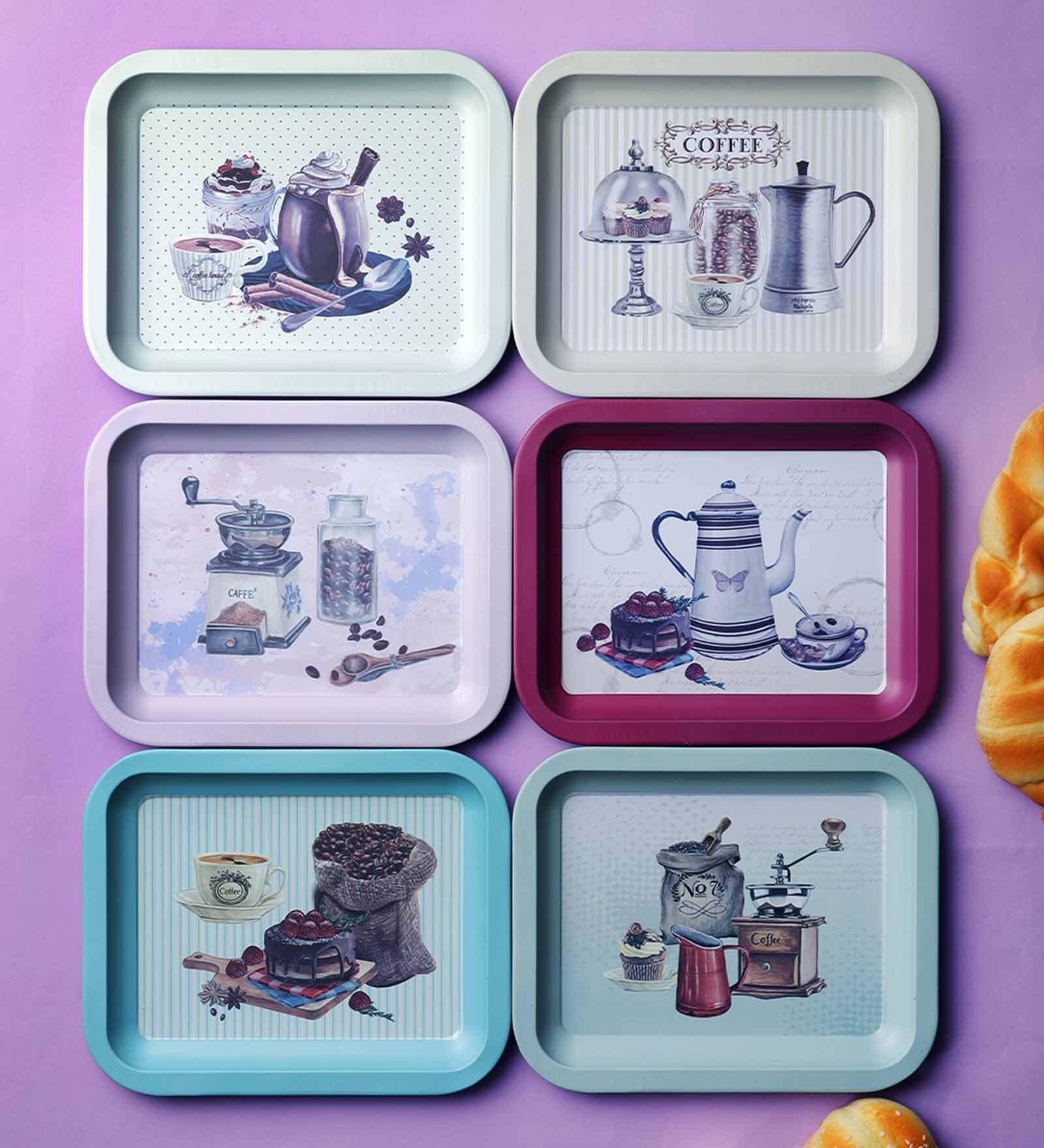 Buy Vintage (Set of 6) Metal Mini Serving Tray by A Vintage Affair at ...