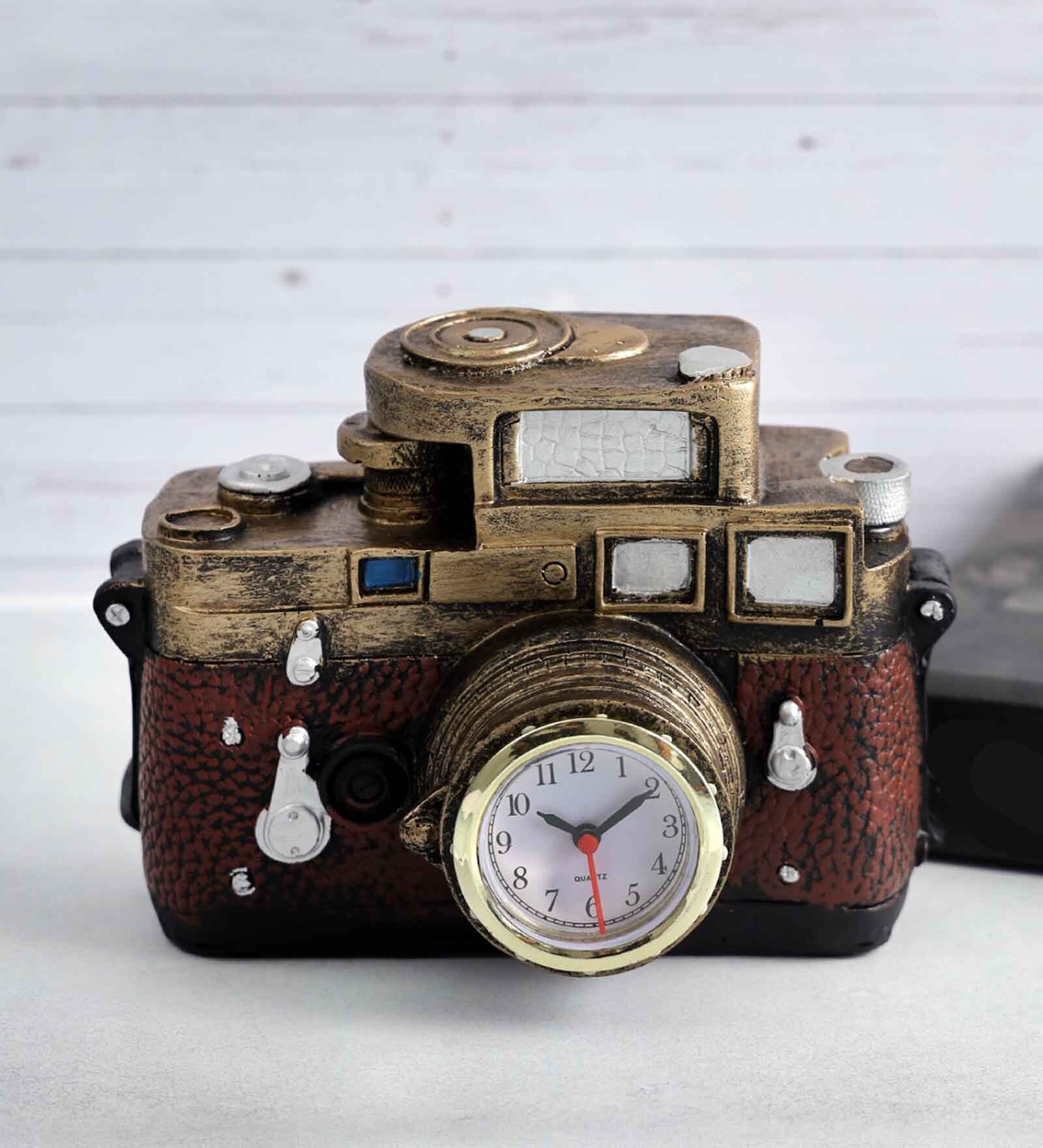 Vintage Brown Resin Table Clock