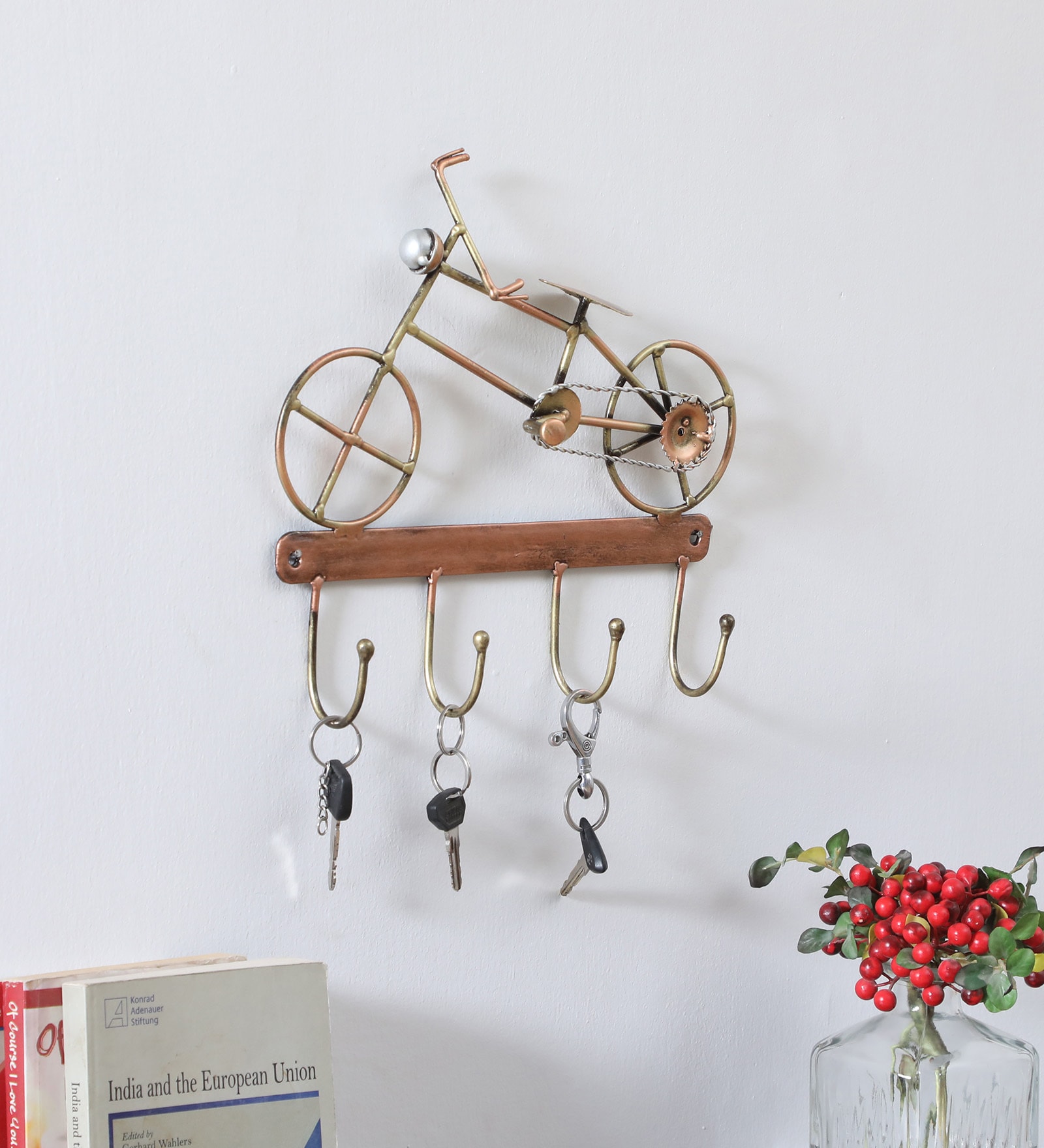 Vintage Cycle  Multicolour Iron  Key Holder