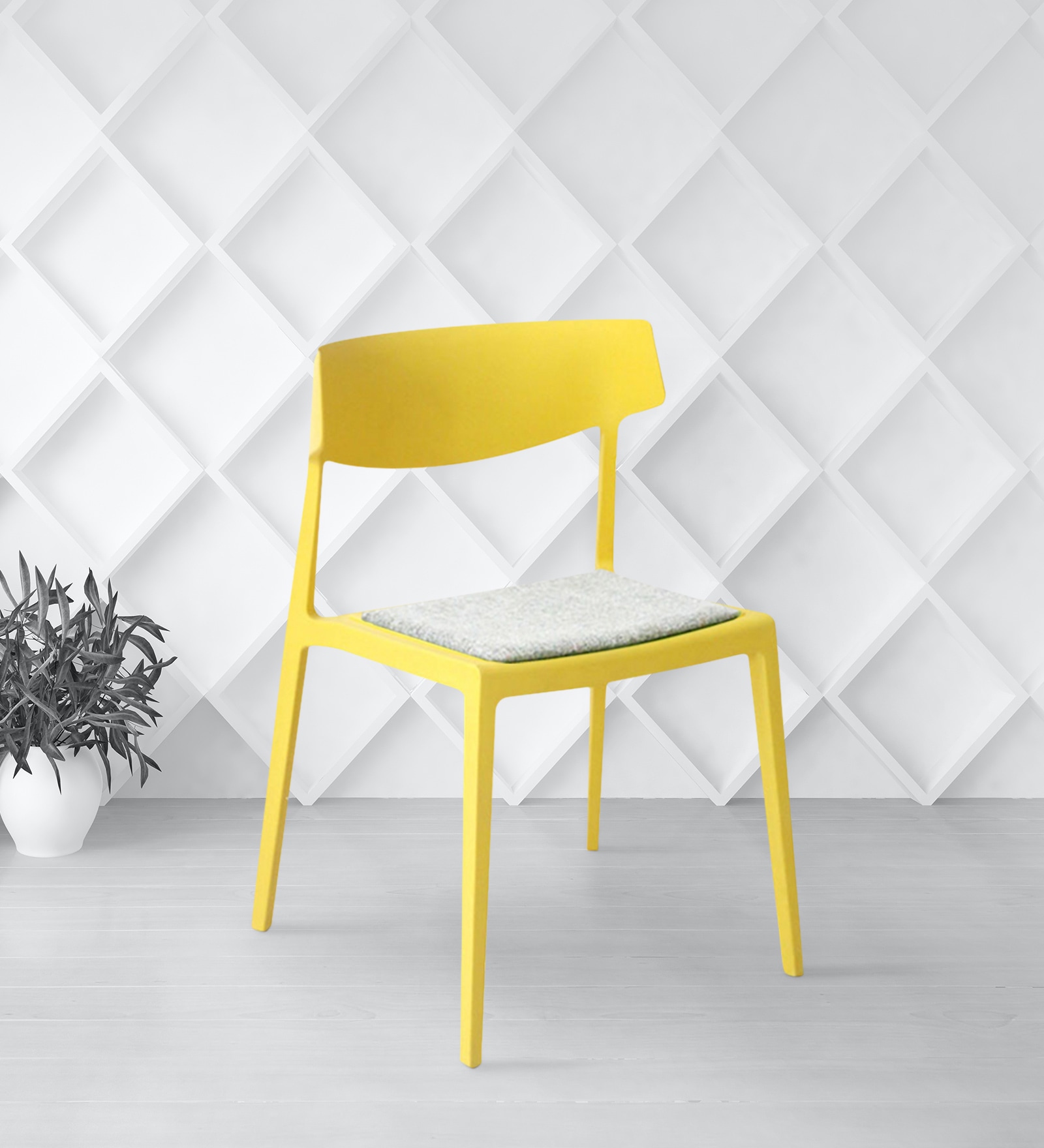 Vintage Cafe Chair in Yellow Colour Vintage Cafe Chair in Yellow Colour