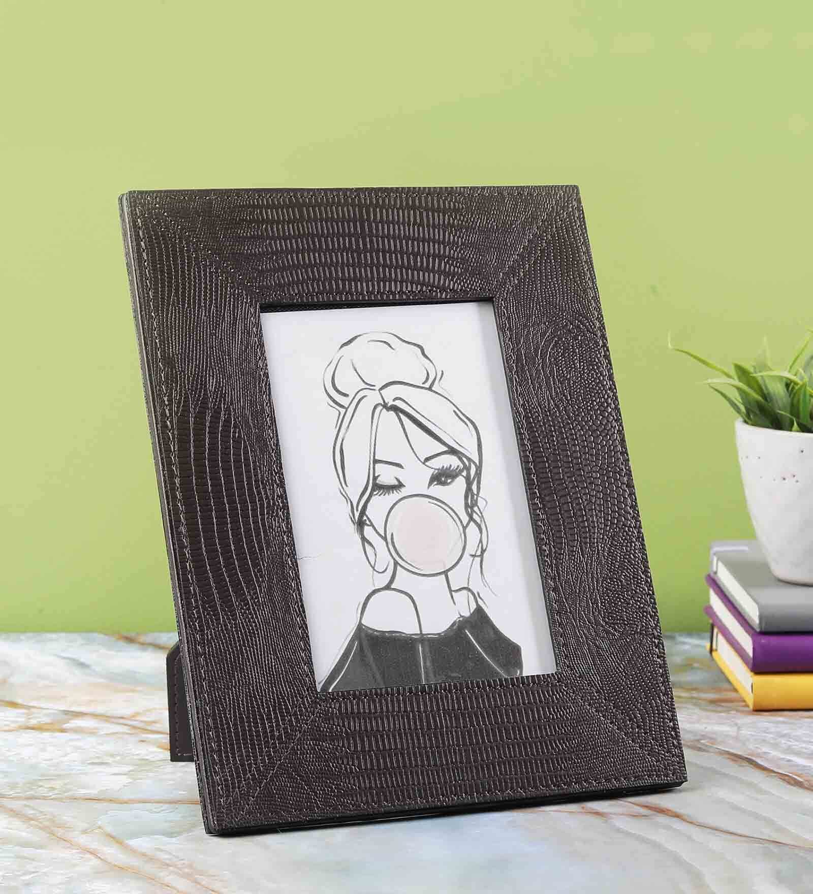 Vintage Faux Leather Photo Frame