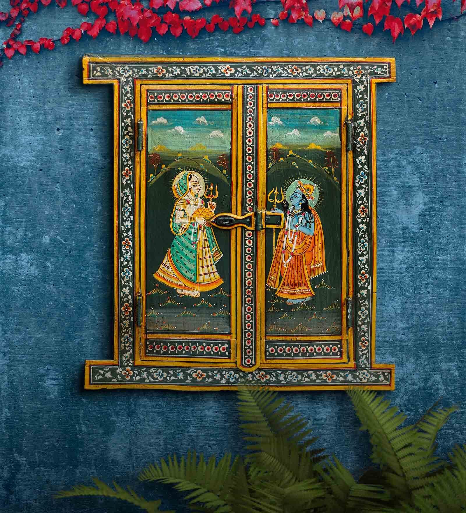 Vintage Multicolour Engineered Wood Wall Plate