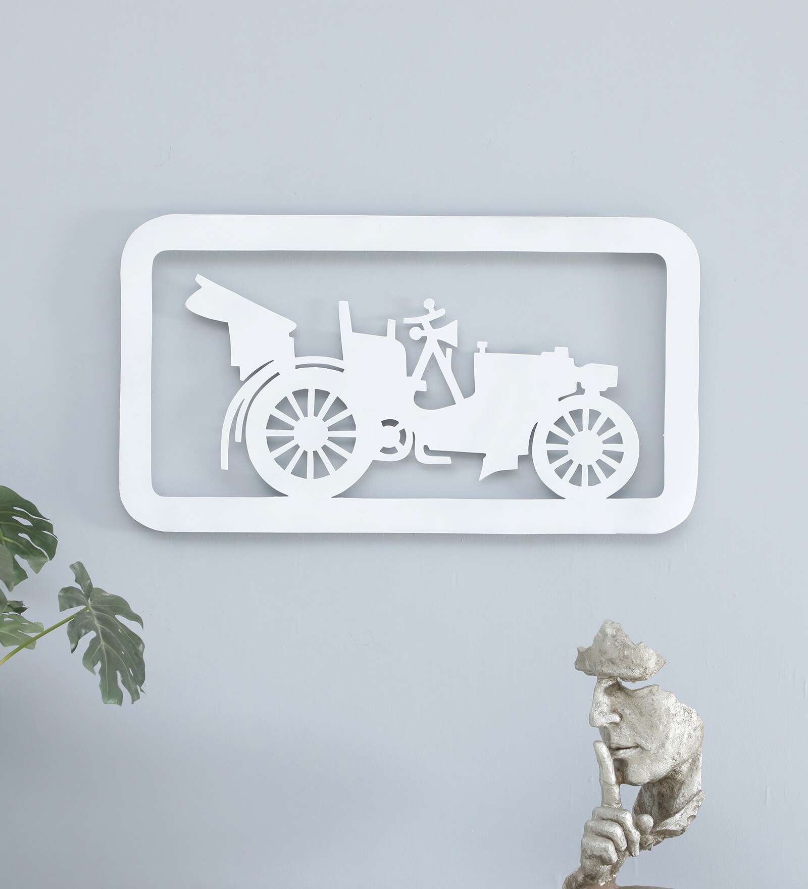 Vintege Car White Iron Wall Art