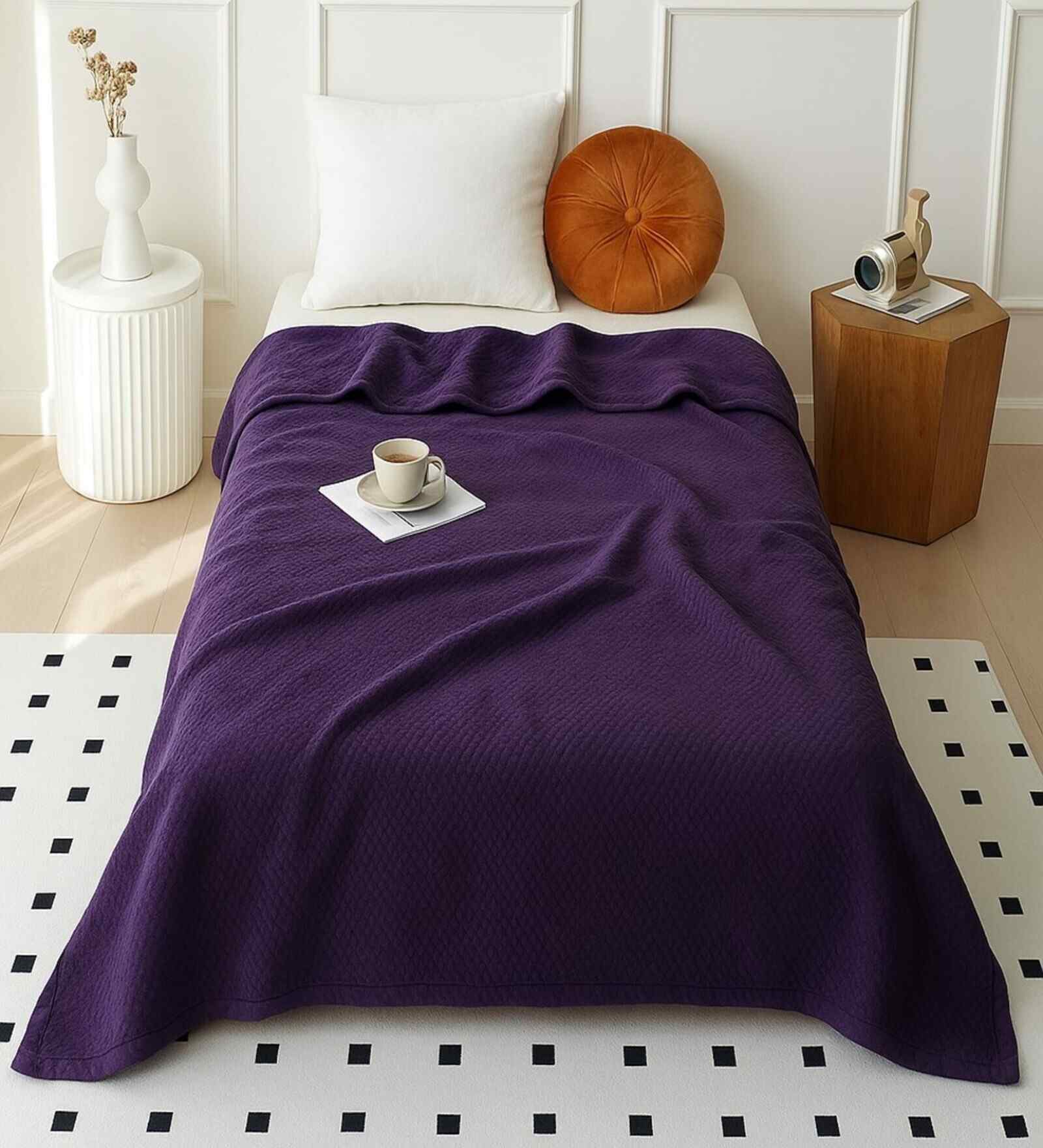 Violet 300 GSM Silky Touch Premium Super Soft Single Bed Blanket