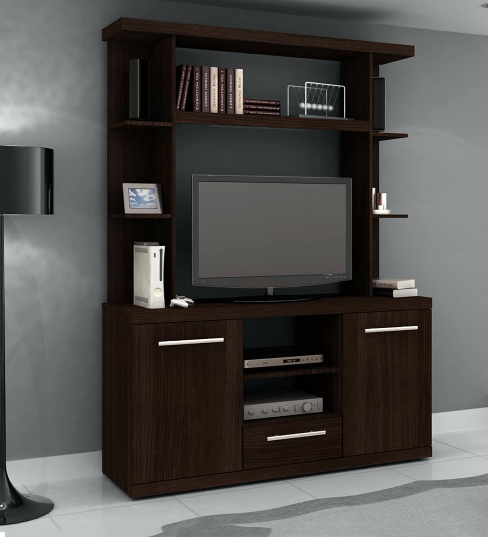 Buy Violeta Wall TV Unit In Brown Colour By Evok Online TV Units TV