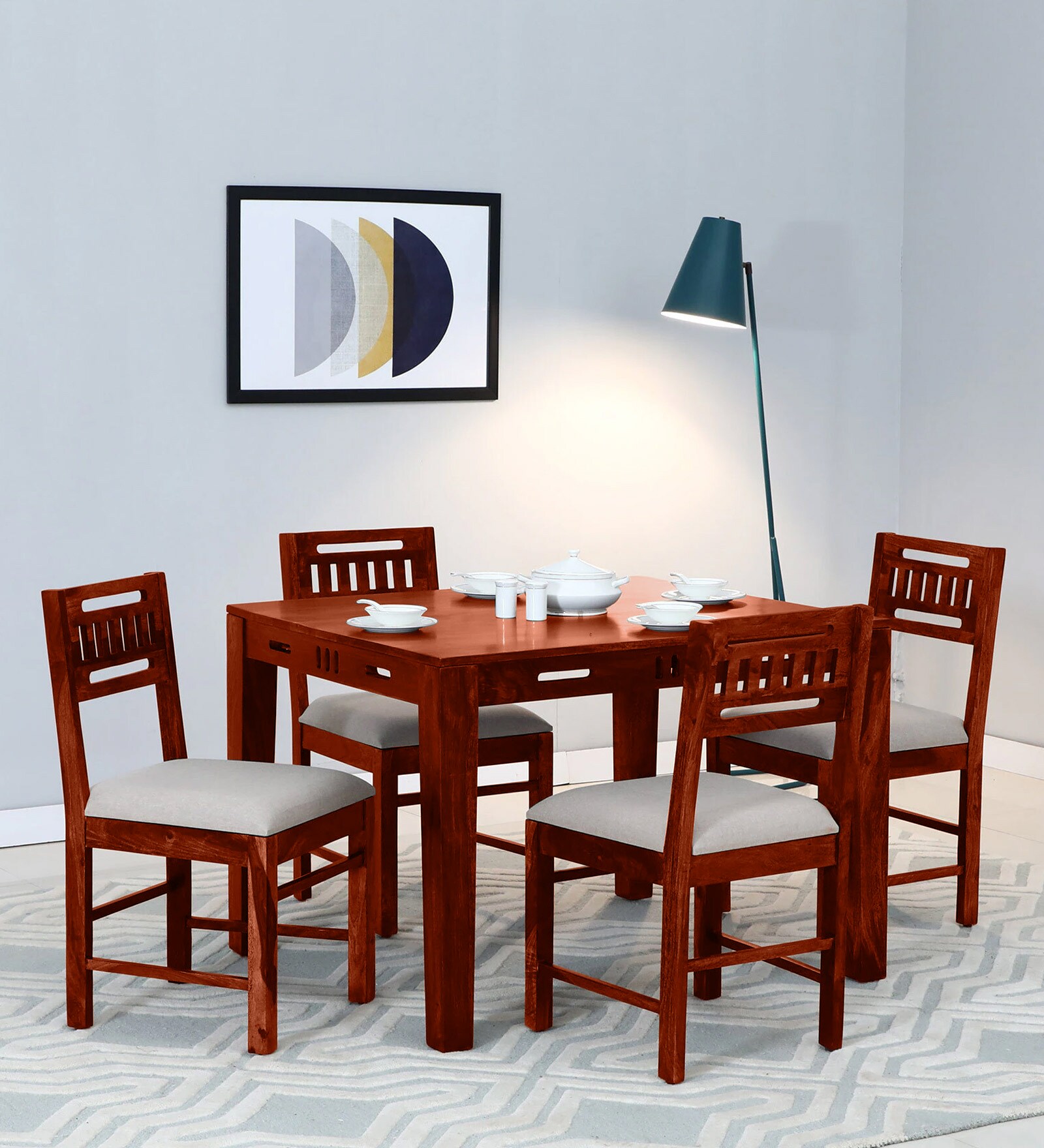 Buy Vipra Sheesham Wood 4 Seater Dining Set In Scratch Resistant ...