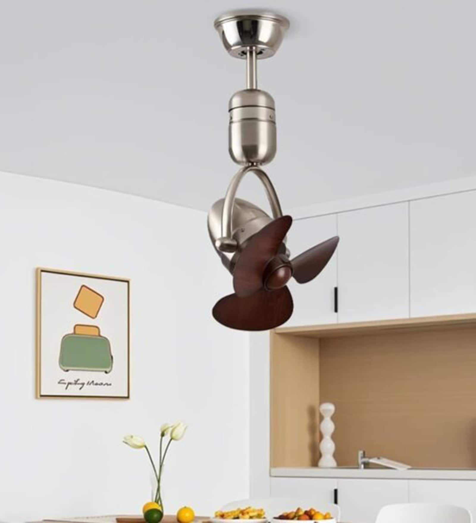 Vira Smart Fan Silver Metal , Google & Alexa Remote & App Control