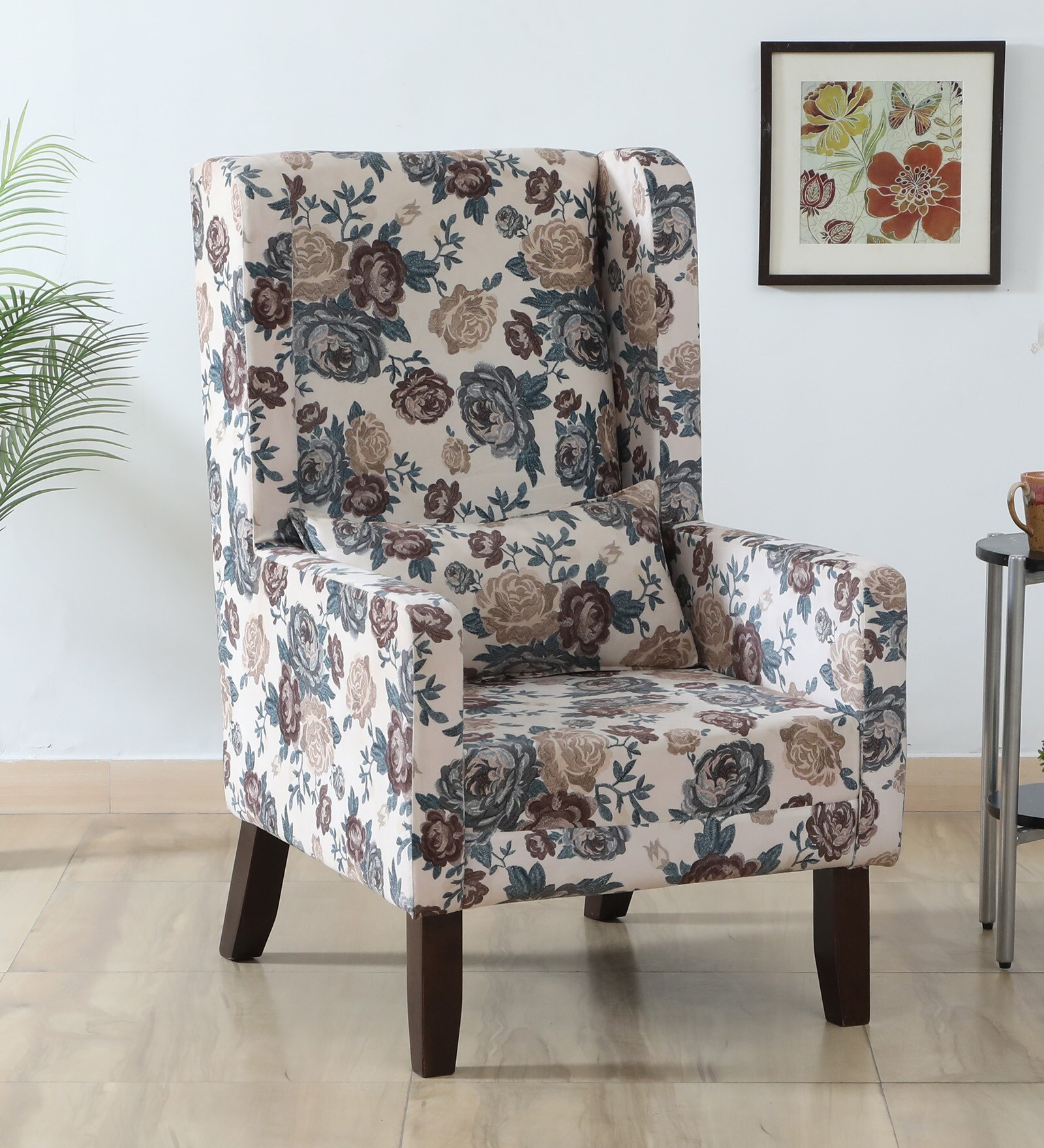 Viraasat Sheesham Wood Upholstered Chair In Multi Colour