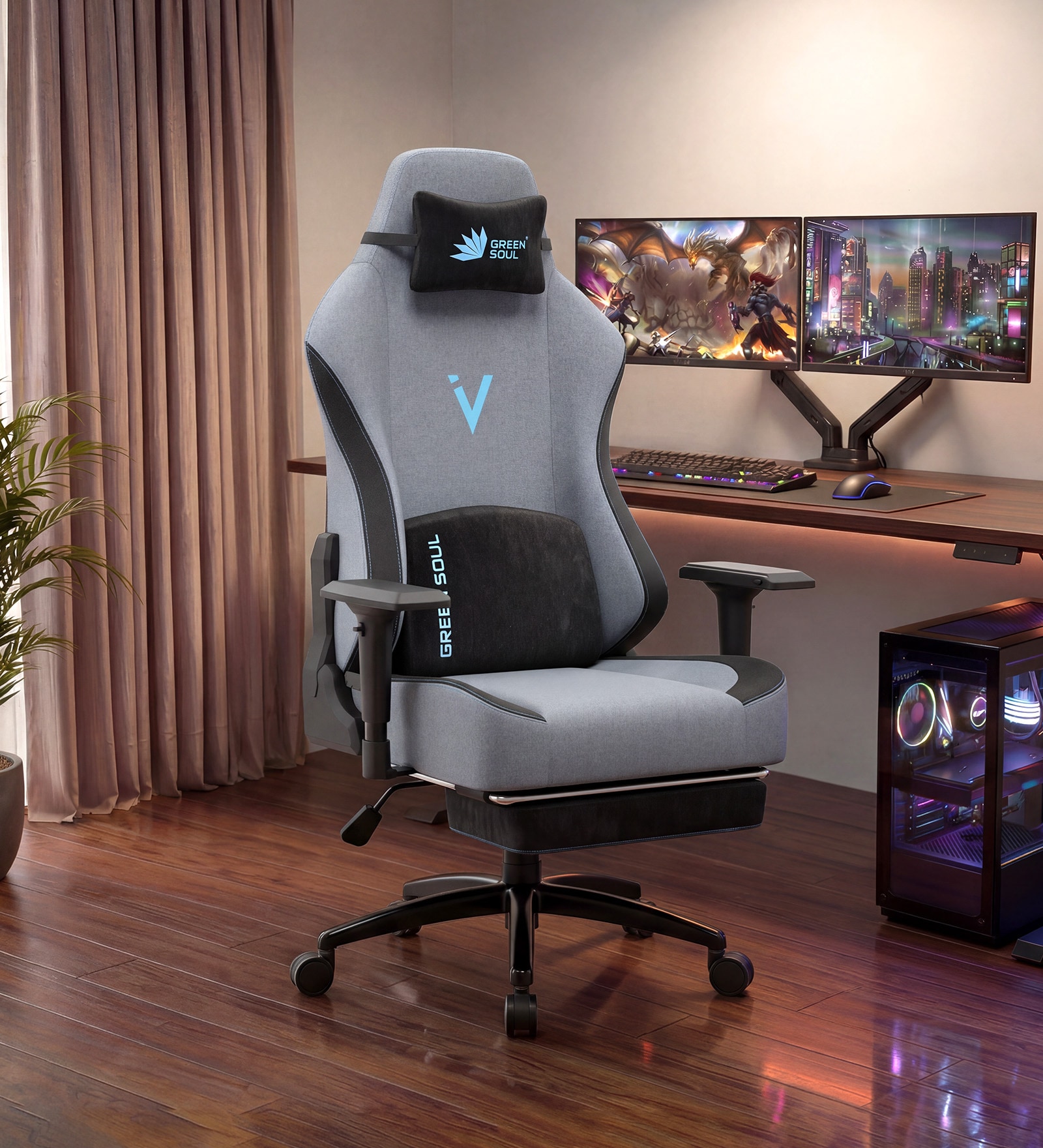 Vision Pro V2 Ergonomic Gaming Chair In Slate Color