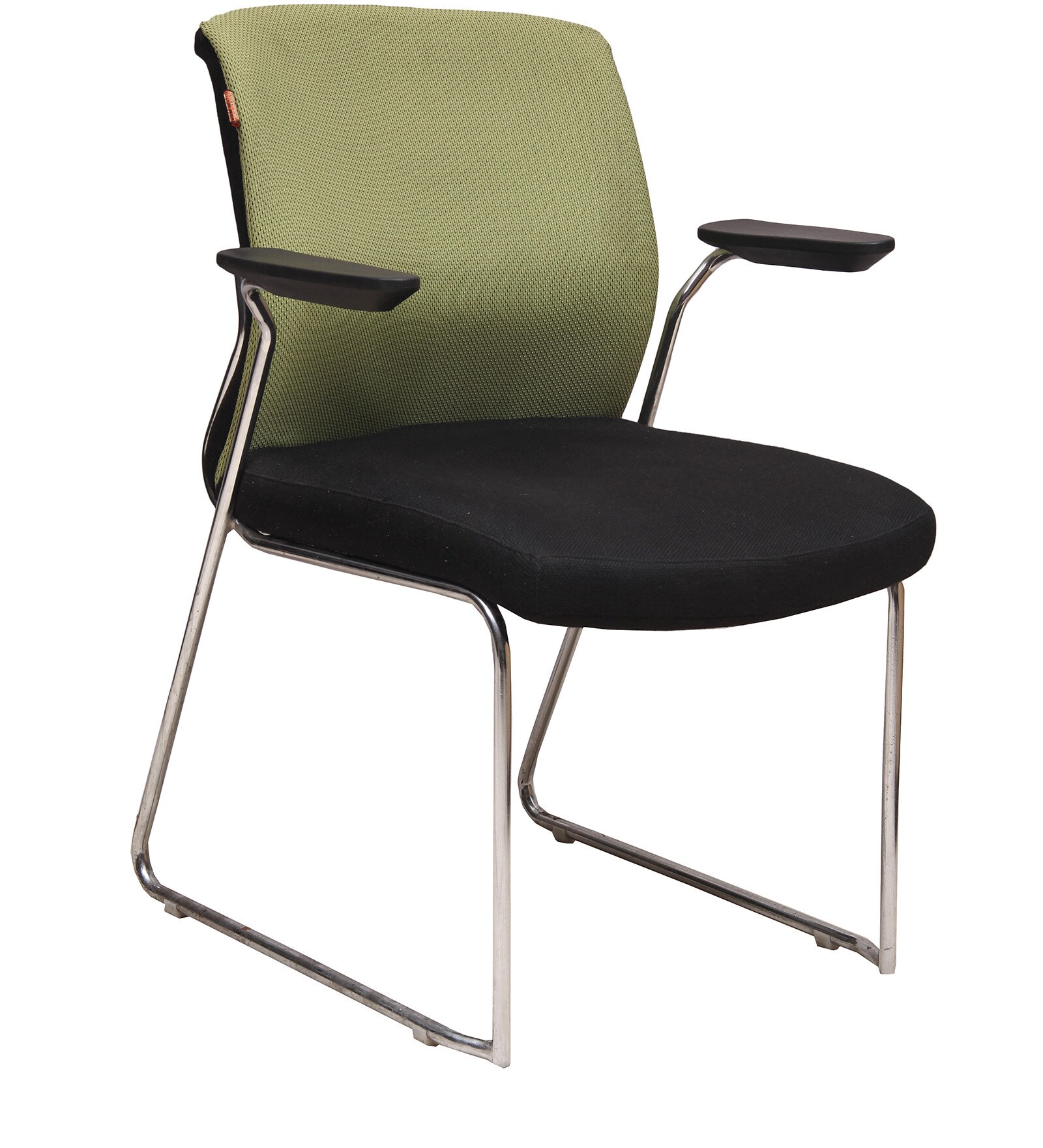 Buy Visitor Chair in Black & Cream Colour by Geeken Online Metal