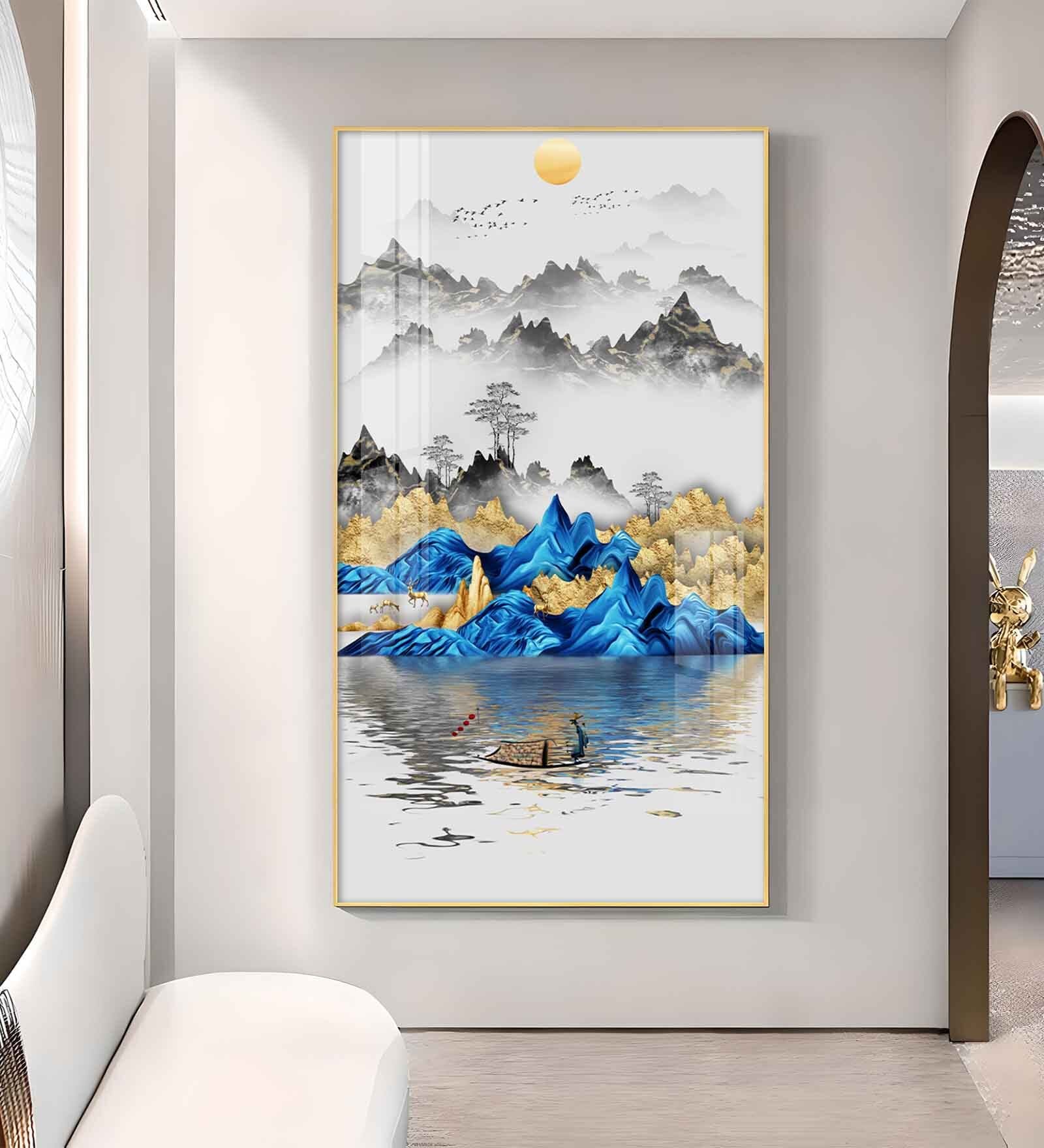 Visual Ode to Nature Glass Finish Vertical Wall Art