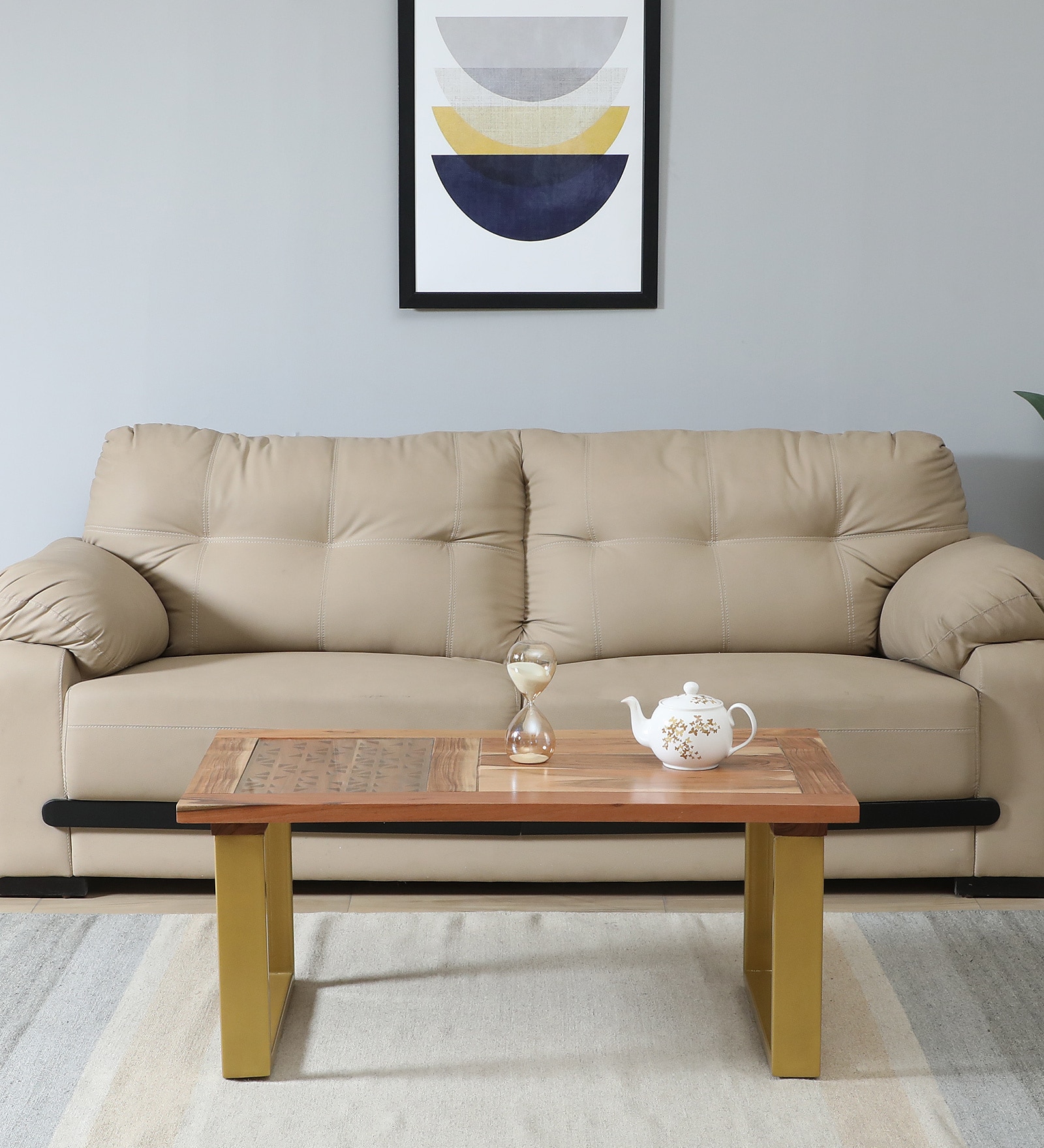 Vivant Acacia Wood Coffee Table In Scratch Resistant Natural Finish