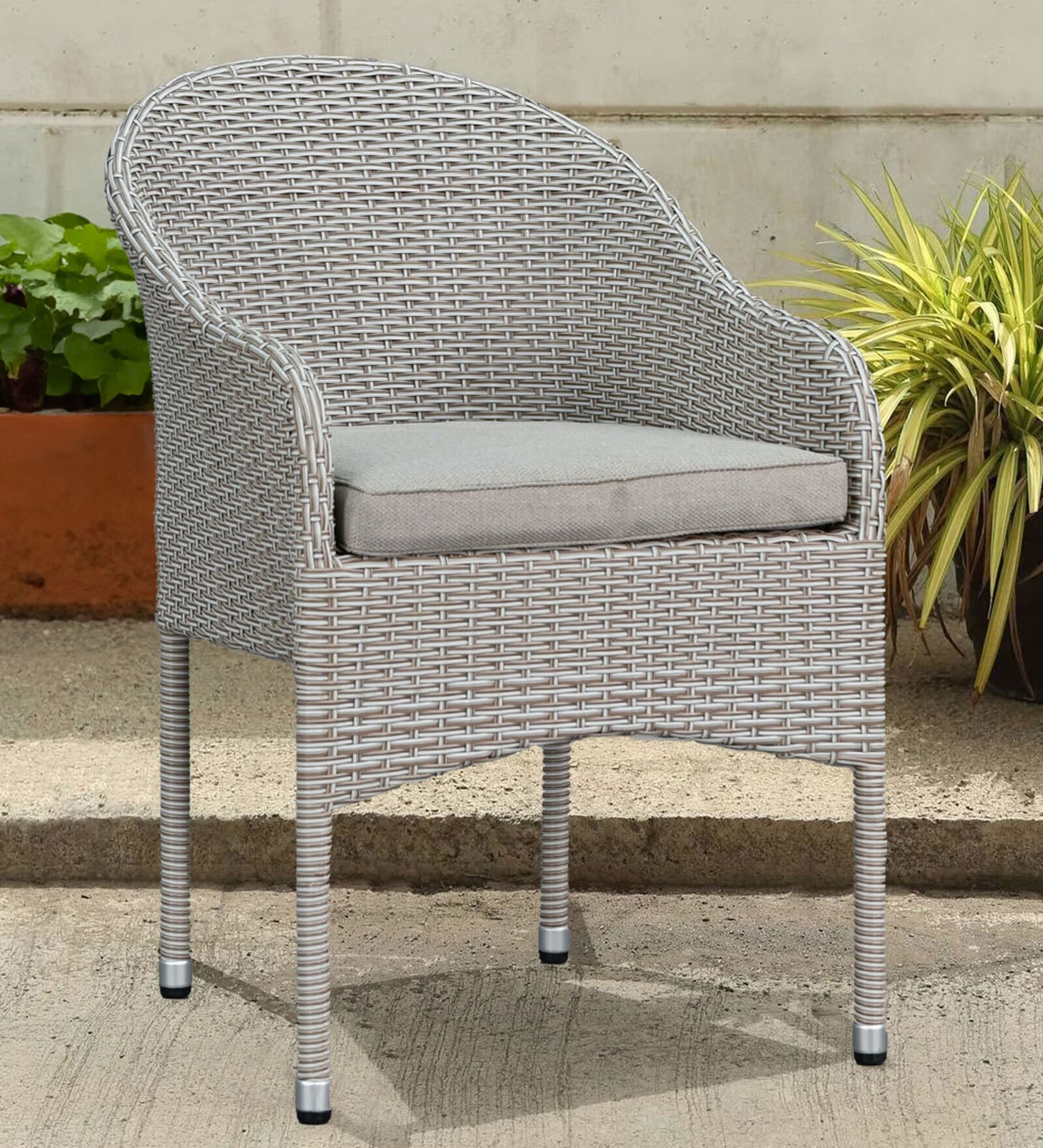 Vivid Wicker Patio Chair in Silver Colour
