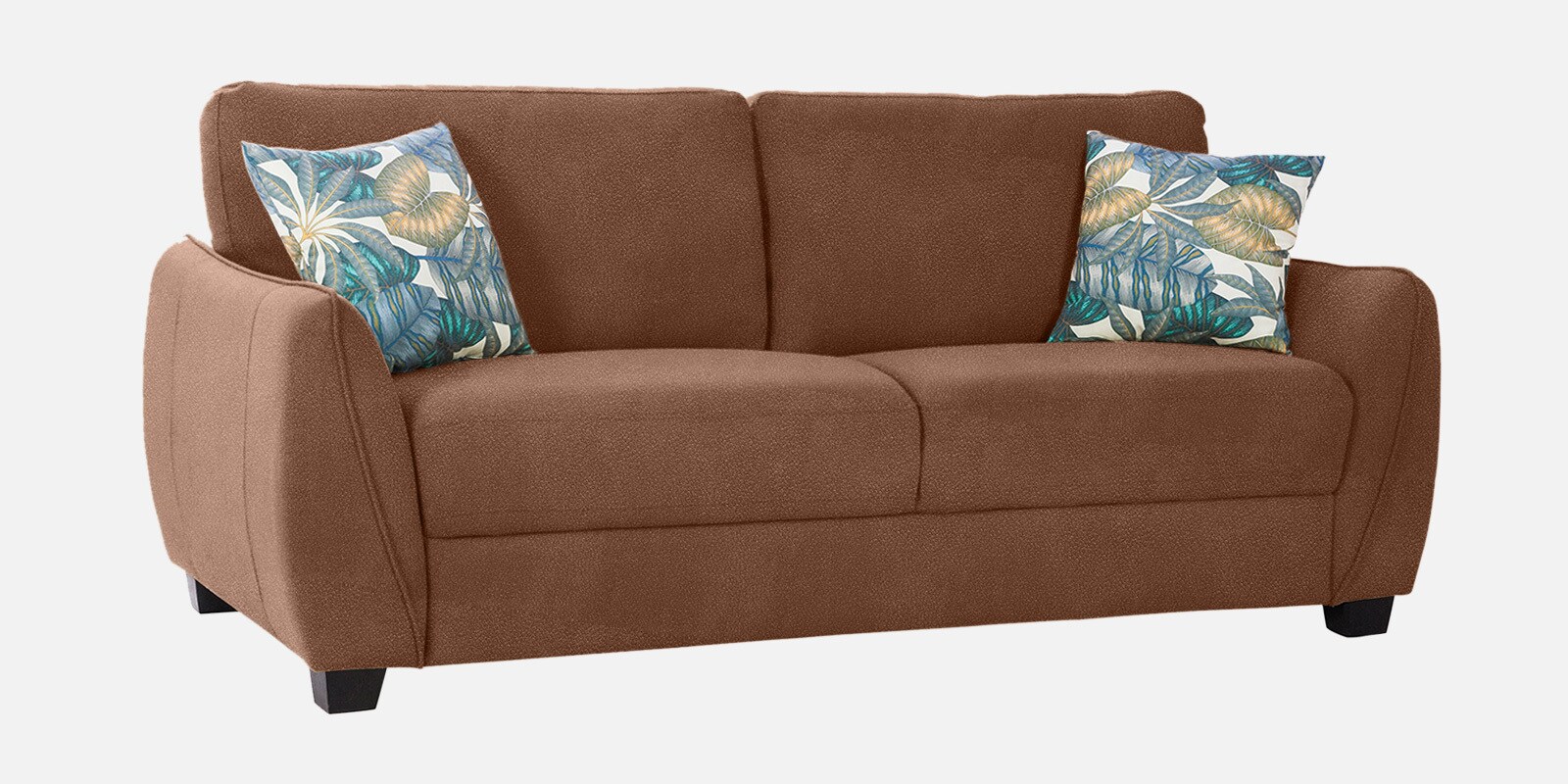 Virginia Vegan Leather 3 Seater Sofa In Bright Brown Colour Virginia Vegan Leather 3 Seater Sofa In Bright Brown Colour