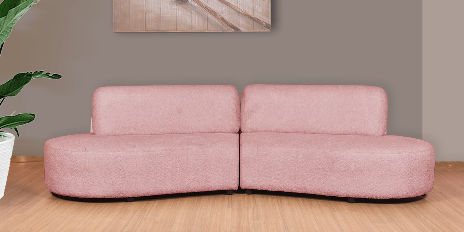 Buy Vixen 3 Seater Sofa in Light Pink Colour at 25 OFF by Furnitech