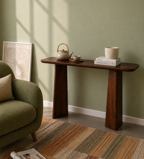 Vianaar Wooden Console Table In Walnut Colour