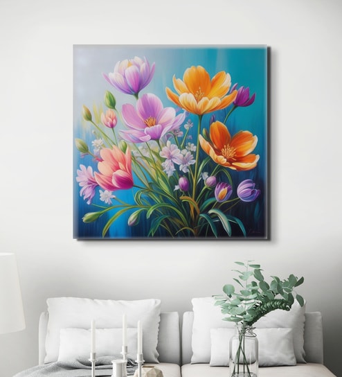 Blue Canvas Printed Wall Painting Stretch Canvas Frame