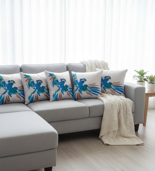 Vibrant Watercolor Parrot Cushion Cover (18x18 inches)