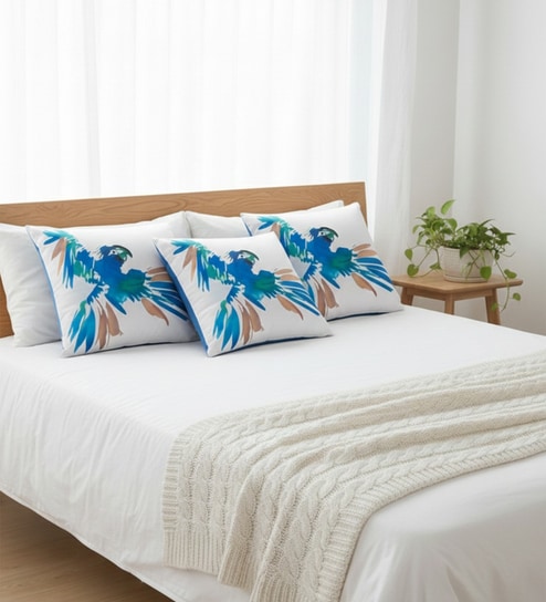 Vibrant Watercolor Parrot Cushion Cover (18x18 inches)