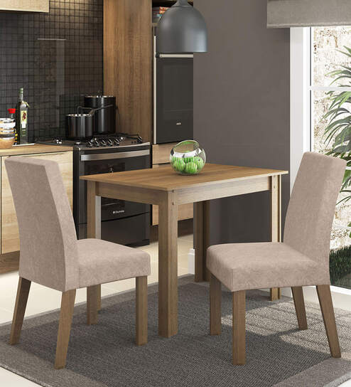 Vic 2 Seater Dining Set in Wood Finish