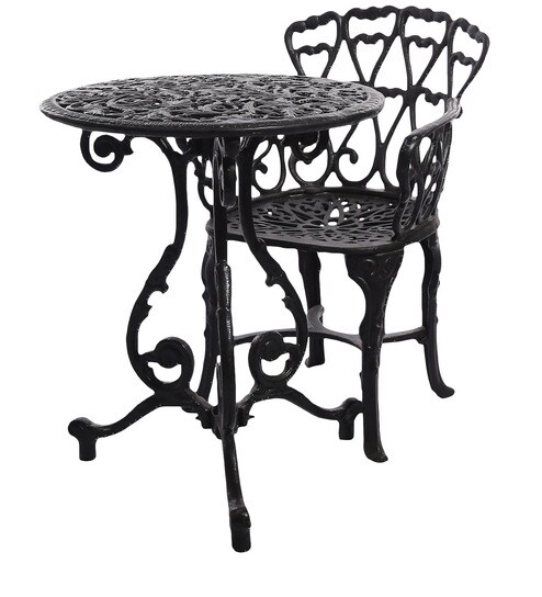 Buy Victorian Style Antique Outdoor Set In Black Colour By Karara