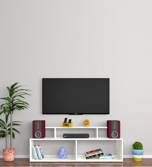 Vidal TV Console In Frosty White Finish For Up To 55"