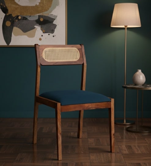 Vieana Sheesham Wood Dining Chair In blue Color