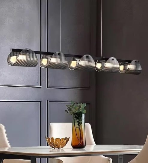 Vienna Cascade Black Glass 5-Light LED Pendant Lamp 25W
