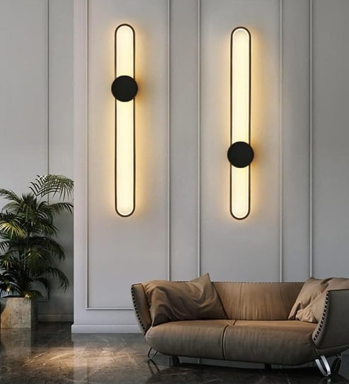 Vienna Halo Linear 3C LED 24 Inch Wall Sconce Black Metal Profile