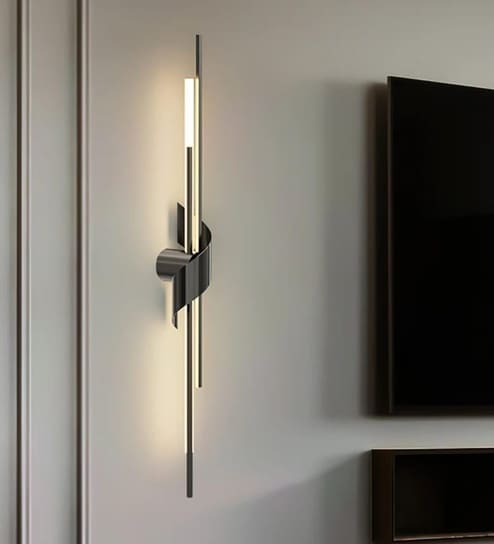 Vienna Noir Linear Tube LED Black 25 Inch Wall Sconce for Living Room