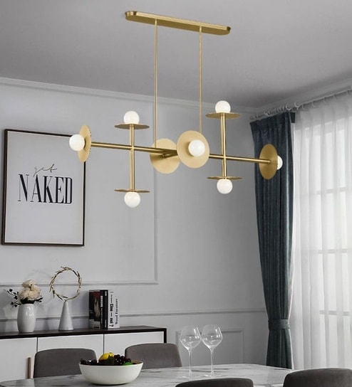 Vienna Orbit Gold Metal Glass 8-Light Chandelier