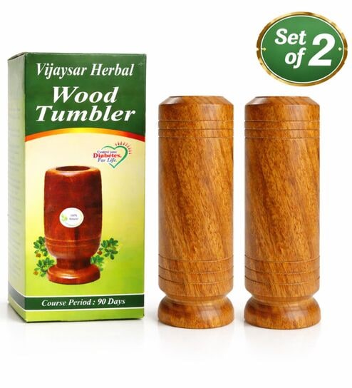 Vijaysar Wooden Tumbler for Herbal Water | Natural Wood Ayurvedic Drinking Glass
