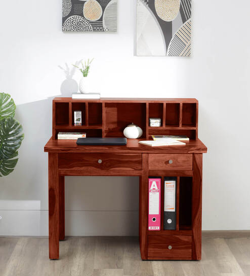 Buy Stanfield Sheesham Wood Writing Table in Scratch Resistant Honey Oak  Finish at 8% OFF by Amberville from Pepperfry