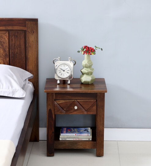 Buy Sencillo Sheesham Wood Lhs Bedside Table In Provincial Teak Finish With  Drawers at 13% OFF by Woodsworth from Pepperfry