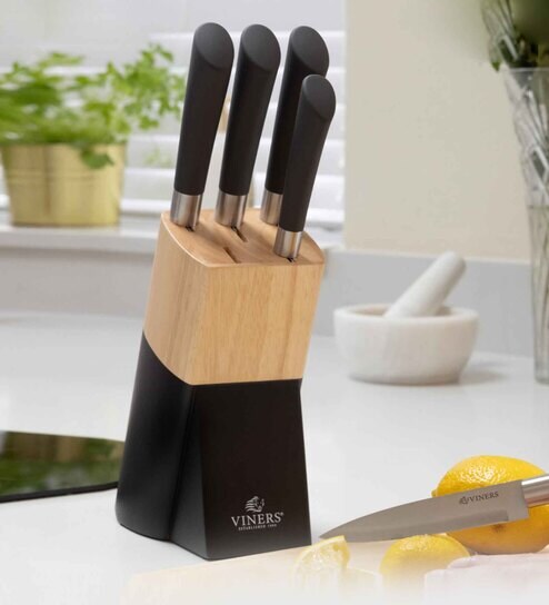 VINERS ALLURE 6 PCE KNIFE BLOCK SET GIFTBOX