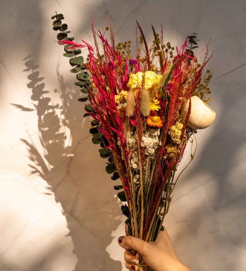 Vintage Charm Multicolor Dried Flower Bunch