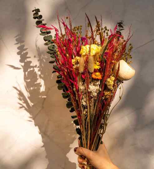 Vintage Charm Multicolor Dried Flower Bunch