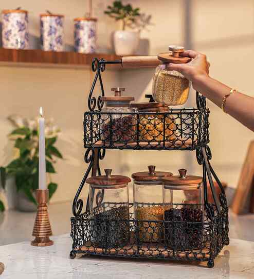 Black & Brown Rustic Charm Vintage Charm Serving Basket
