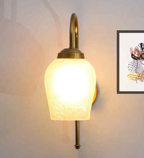 Vintage Crackle Glass Wall Sconce